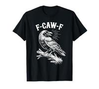 F-Caw-F - Maglietta con Corvo e Uccellino, Stile Gotico Maglietta