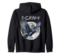 F-Caw-F Raven Moon Gothic Halloween, Corvo Nero Amante degli Uccelli Felpa con Cappuccio