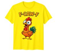 F-CAW-F Sarcastic Chicken Meme Tee Funny Gothic Halloween T-Shirt Adulti...