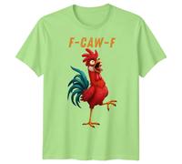 F-CAW-F Sarcastic Chicken Meme Tee Funny Gothic Halloween T-Shirt Adulti...
