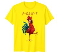 F-CAW-F Sarcastic Chicken Meme Tee Funny Gothic Halloween T-Shirt Adulti...