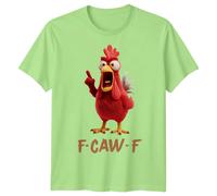 F-CAW-F Sarcastic Chicken Meme Tee Funny Gothic Halloween T-Shirt Adulti...