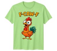 F-CAW-F Sarcastic Chicken Meme Tee Funny Gothic Halloween T-Shirt Adulti...