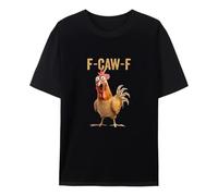 F-Caw-F T Shirts per Uomo e Donna, Divertente Casual Magliette di Pollo, Maglietta a Maniche Corte con Urlo umoristico F-Caw-F Rooster per l'uso Quotidiano, Nero