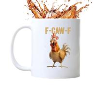 F-Caw-F Tazza Da Caffè Tazza Divertente Con Gallina, F-Caw-F Tazze Da Caffè In Ceramica Con Gallo, Tazze A Forma Di Gallina Con Manico Ricurvo Per La Casa Per Le Donne In Carriera Per Le Mamme