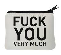 F*ck You Very Much, portamonete in neoprene, 10 x 11 cm, colore: Bianco