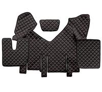 F-CORE Tappetini copricofani camion compatibile per IVECO STRALIS XP 01.16-12.19 AUTOMAT Con frigo NERO/ROSSO