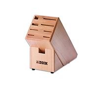 F. DICK Blocco Coltello in Legno (Senza coltelli/Utensili da Cucina, con Sette Scomparti, incl. vano Forbici + Acciaio, Misure 26x9,5x22 cm) 88 070 010