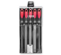 F. DICK Kit lime/Raffilatura 5 pezzi (200 mm, con impugnatura a 2 componenti, per artigiani professionisti-hobby, utensile per legno, ferro, metalli non ferrosi, acciaio) 1 304 401-2K
