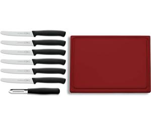 F. Dick Knife set including chopping board and vegetable peeler (6 x utility knives, blade 11 cm, 1 x board with juice groove, 265 x 325 x 18 mm, 1 x peeler)