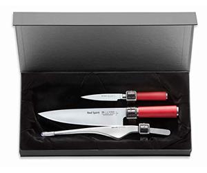 F. DICK Set di coltelli Red Spirit coltello da cucina coltello per verdure pinzetta per buffet X55CrMo14