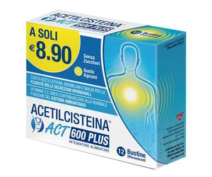 F&F ACETILCISTEINA ACT PLUS NAC 600 12 BUSTINE EFFERVESCENTI AGRUMI