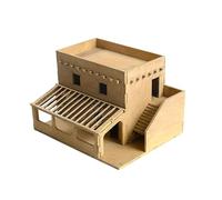 F Fityle 1/72 Modello di Edificio in Legno Scene di architettura Puzzle Architettura Scena Modello Layout Scenario per Tavolo di Sabbia Diorama Accessorio, Stile c