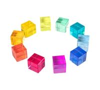 F Fityle 10 cubi GEM in acrilico arcobaleno per bambini, giocattoli educativi per l'insegnamento all'asilo, cubi impilabili per il fai da te