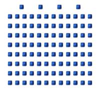 F Fityle 100x Cubi in acrilico Giocattoli per l'allenamento sensoriale Cubi impilabili Gioco da tavolo interattivo a sei facce Dadi vuoti per, Blu