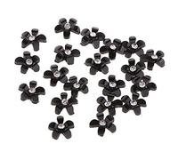 F Fityle 20x Bottoni in Resina Risultati Appliques Flatbak Fornitura Artigianale Fare Progetti e Artigianato, Nero, 9 millimetri