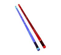 F Fityle 2x Bacchette luminose per batteria, mazza per batteria, accessori per percussioni leggeri, portatili, antiscivolo, per bambini, Rosso E Blu