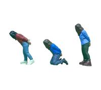 F Fityle 3 Pezzi 1/64 Ostaggio Miniature Figure Ornamenti Decorazione Piccoli Modelli di Scena in Miniatura Diorama per Giochi Desktop Display Artigianato