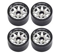 F Fityle 4 Pezzi 1/10 RC Crawler Beadlock Cerchioni RC Car Parte 1.9" Durevolezza Sostituisce Direttamente Accessori Lega di Alluminio per -4 TF2, Argento