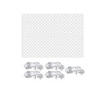 F Fityle 53 Cm X 70 Cm Retini per Acquario Trasparente, Coperture per Acquari Rete Di Ricambio per Protezione Antisalto Robusta per Acquario Con 5 PCS Clip