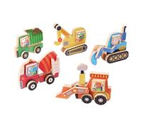 F Fityle 5x Set di veicoli da costruzione in legno da smontare, modello di veicolo, giocattolo da montare, giocattolo per bambini di 3 anni