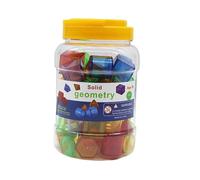 F Fityle 60 pezzi di forme 3D, blocchi di forme, educativi, colore, cognizione, matematica, manipolativi, con barattolo di stoccaggio per l'insegnamento,