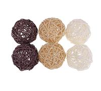 F Fityle 6pcs Palline Vimini Decorazione per Feste Nuziali Sfere in Rattan, 6 pezzi 7 cm