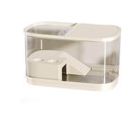 F Fityle Acquario per tartarughe, robusto con coperture, habitat per rettili con piattaforma per crogiolarsi, per rane, scorpioni, tartarughe d'acqua, Beige Medio