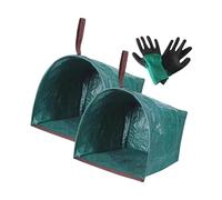F Fityle Baghe da Giardino Tipi di Polvere da 2 Pezzi Che Raccolgono Foglie Raccolta Portatili con Guanti da Giardino Borse per rifiuti da Giardino per parchi, 150l 59cmx56cmx43cm