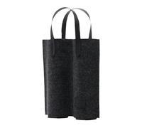 F Fityle Borsa portabottiglie in Feltro, Riutilizzabile, Robusta, Portatile, con Maniglia, 2 Scomparti, per Picnic, Feste, Compleanno, Nero