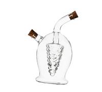 F Fityle Bottiglia 2-in-1 per Olio e Aceto, Dispenser Doppio Design Creativo Antigoccia, 400ml+50ml per Cucina