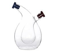 F Fityle Bottiglia per Trasparente 2 in 1 con Scomparti Separati e Tappo in Gomma, Versatile per condire l'insalata, in Vetro Fatto a Mano, 9,4x14