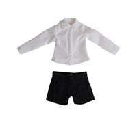 F Fityle Camicia e Pantaloncini in Miniatura per Bambola 1/12, Decorazione per Giocattoli, Vestiti per Bambole, Costume alla Moda, Accessorio Multiuso Elegante, Camicia Bianca