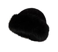 F Fityle Cappello in Pelliccia Sintetica per Donna, Modello Russo per Sport Invernali, Nero