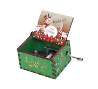 F Fityle Carillon natalizio con incisione, decorativo, regalo di Natale, carillon a manovella per amici, figlie, figli, regali di Capodanno.