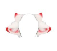 F Fityle Cerchietto con orecchie di pecora, divertente cerchio per capelli per giochi di ruolo, feste a tema animali di carnevale, Rosso Bianco