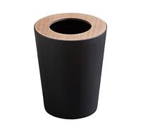 F Fityle Cestino per Spazzatura Bagno, Cestini per La Carta, Pattumiera De Superiore Apribile, Pattumiera Grande per Interni, Pattumiere Rotonde per Soggiorno, Toilette, Camera da Letto, 7l Nero