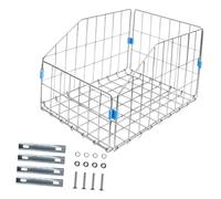 F Fityle Cestino Posteriore per Bicicletta, Pratico, Durevole, in Metallo, di Grande capacità, di Alta qualità, Facile da installare, Rimovibile, per, Argento
