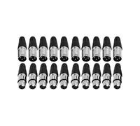 F Fityle Connettore per Cavo Microfono, Accessori di Ricambio, Adattatore Maschio Femmina, connettore a 3 Pin per spettacoli dal Vivo, Argento 20 Pezzi