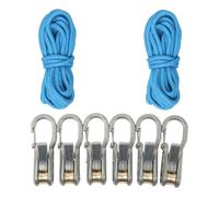 F Fityle Corda con Rullo tenditore Kit di Ancoraggio per impieghi gravosi Regolatore di Paracord Pratico e Portatile Rilascio Facile da Tirare per teloni, 2 Corde 6 Ganci