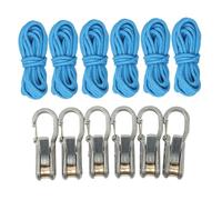 F Fityle Corda con Rullo tenditore Kit di Ancoraggio per impieghi gravosi Regolatore di Paracord Pratico e Portatile Rilascio Facile da Tirare per teloni, 6 Corde 6 Ganci