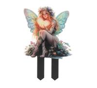 F Fityle da Giardino per Esterni, Decorativo per Vaso da Fiori, Bellissimo Cartello da Giardino in Acrilico 2D per vialetti, marciapiedi, Fata con Cuore