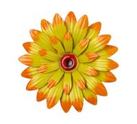 F Fityle Decorazione da Parete con Fiori in Metallo, Arte Floreale, 20 Cm, Scultura in Ferro Sospesa, Bellissima Decorazione Ornamentale 3D per Giardino, Ester, Giallo