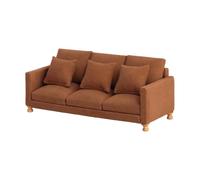 F Fityle Divano in Miniatura per casa delle Bambole, 1:12, Classico, con Cuscini, per Giocare a Fare Finta, Giocattolo Moderno per Bambini, Mini mobili, caffè Scuro