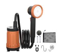 F Fityle Doccia Portatile di Ricambio per Campeggio con Borsa per Il Trasporto, Pompa Elettrica per Doccia, Ideale per Spiaggia, Zaino in Spalla E Bagno, Mandarino