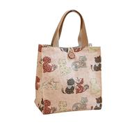 F Fityle Elegante E Riutilizzabile Borsa in Tela, Ideale per L'ufficio, Il Lavoro, I Viaggi E Lo Shopping All'aperto, Gatti Rosa