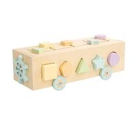 F Fityle Giocattolo educativo per l'ordinamento delle forme, giocattolo impilabile, per l'apprendimento del pensiero, per auto con blocchi di legno