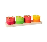 F Fityle Giocattolo impilabile in legno per ordinare e impilare, puzzle sensoriale per il riconoscimento di forme e colori, per bambini