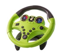 F Fityle Giocattolo volante per bambini, giocattolo da guida per l'apprendimento precoce con suoni di sirena musicale, 8,3x7,8x3,4 pollici, portatile, Grande Base Verde