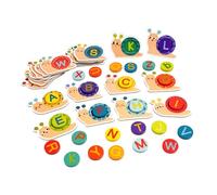 F Fityle Gioco di Abbinamento di Lettere, Puzzle di Abbinamento di Lettere in Legno, Gioco di ortografia per Memoria, concentrazione, creatività e motricità